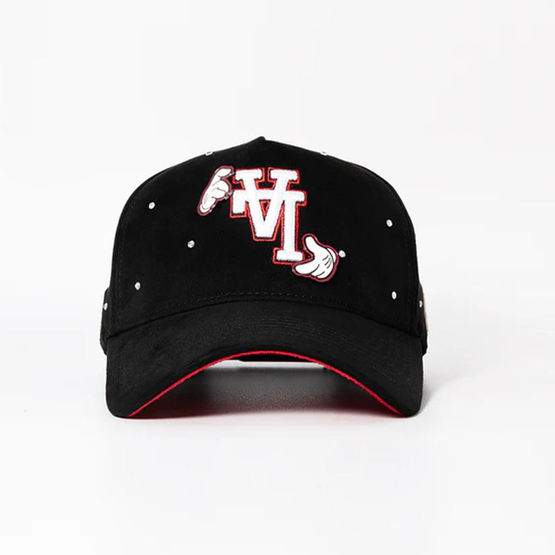 GORRA CASH ONLY LA HANDS NEGRO ROJO