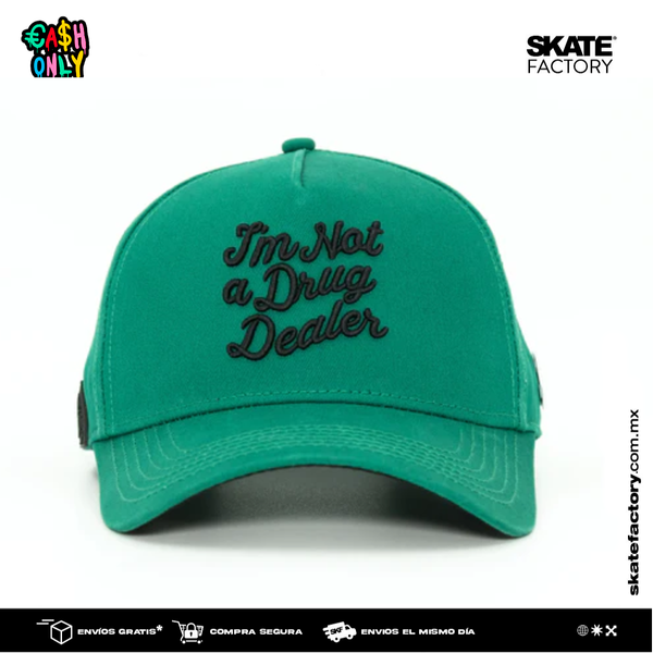GORRA CASH ONLY NOT DRUGS GREEN