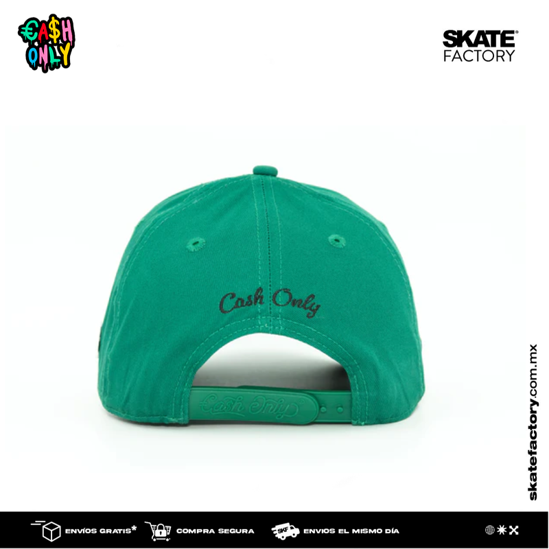 GORRA CASH ONLY NOT DRUGS GREEN
