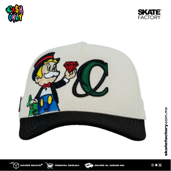 GORRA CASH ONLY RICH LOGO WHITE