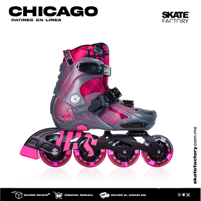PATINES EN LINEA CHICAGO AJUSTABLES ROSA GRIS