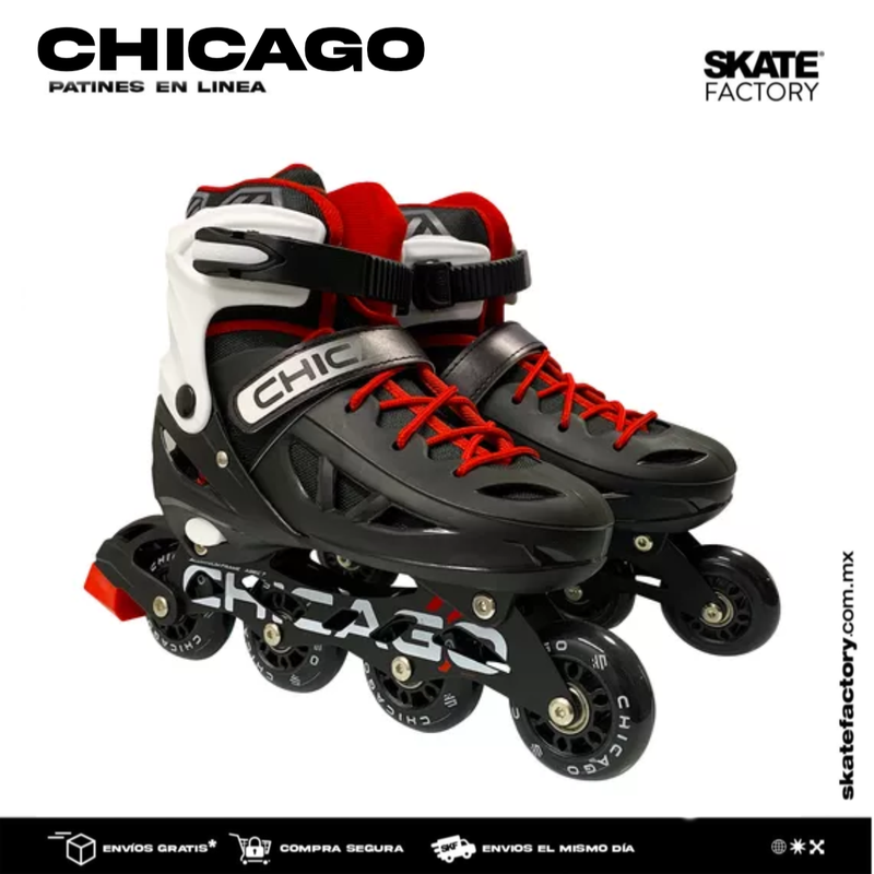 PATINES EN LINEA CHICAGO AJUSTABLES NEGRO