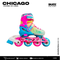 PATINES EN LINEA CHICAGO AJUSTABLES AZUL ROSA