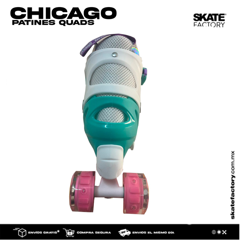 PATINES EN QUADS CHICAGO AJUSTABLES PLATA VARIOS