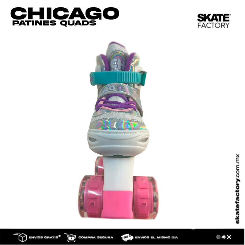 PATINES EN QUADS CHICAGO AJUSTABLES PLATA VARIOS