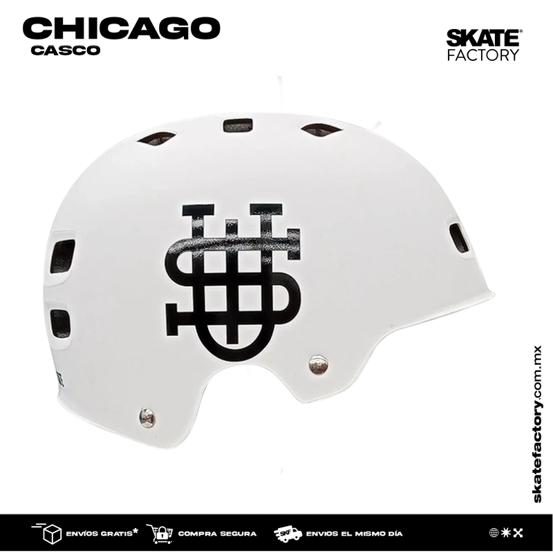 CASCO UNISEX CHICAGO BLANCO NEGRO