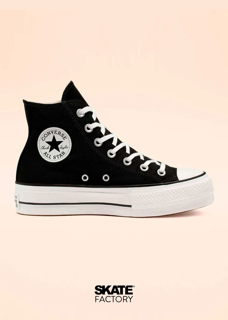 CONVERSE BOTA LONA PLATAFORMA ALL STAR LIFT HI NEGRO + ENVIO GRATIS