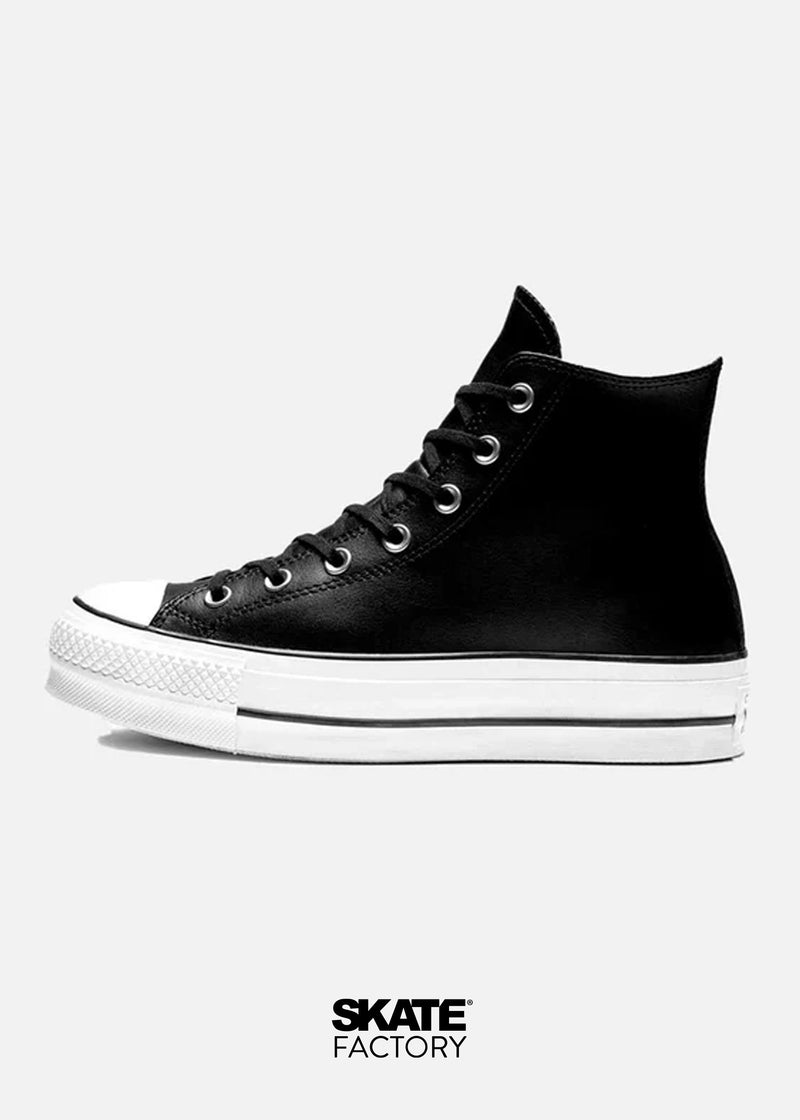 CONVERSE BOTA PLATAFORMA HI NEGRO PIEL