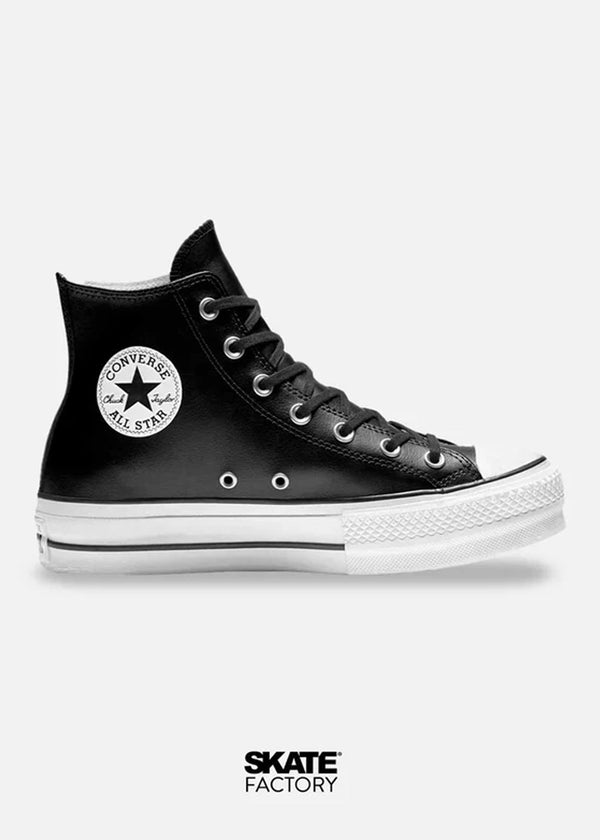 CONVERSE BOTA PLATAFORMA HI NEGRO PIEL