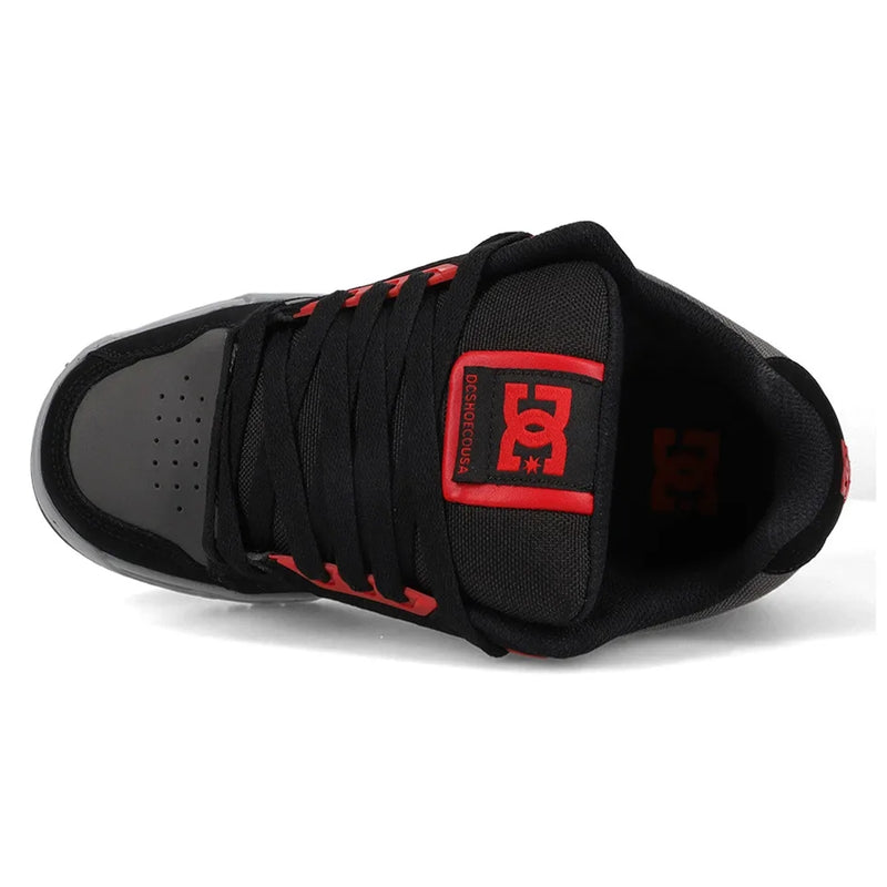 DC SHOES STAG TENIS NIÑO NEGRO GRIS ROJO