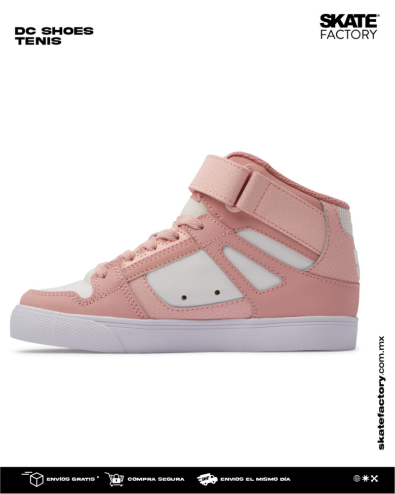 DC SHOES PURE TENIS DAMA ROSA BLANCO
