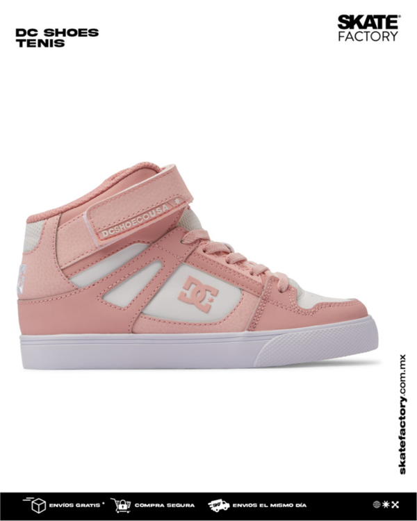 DC SHOES PURE TENIS DAMA ROSA BLANCO