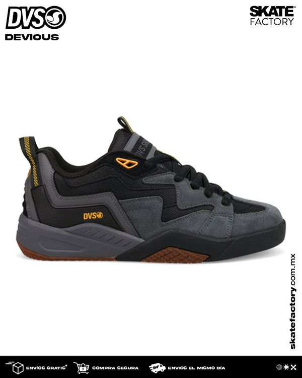DVS TENIS CABALLERO GRIS NEGRO AMARRILLO