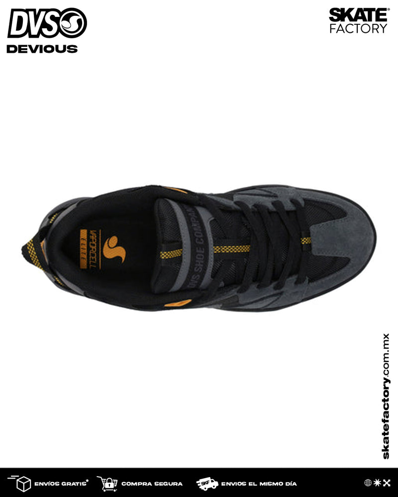 DVS TENIS CABALLERO GRIS NEGRO AMARRILLO