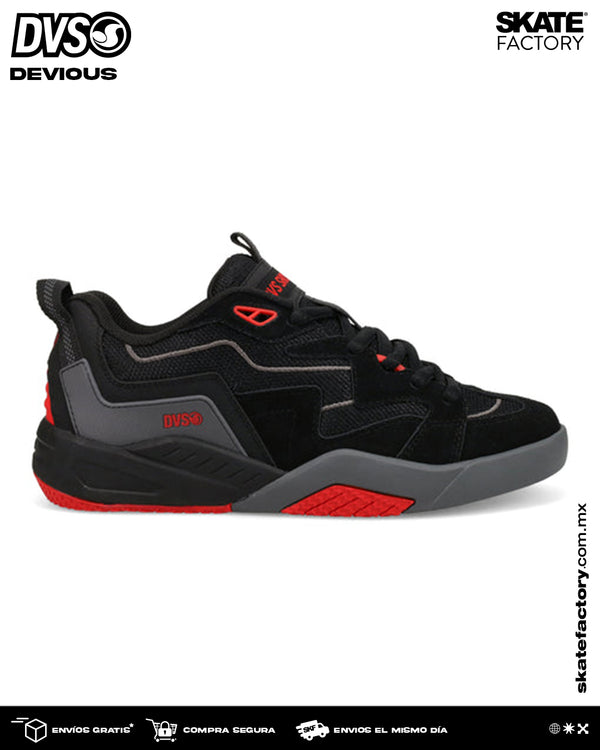 DVS TENIS CABALLERO NEGRO GRIS ROJO