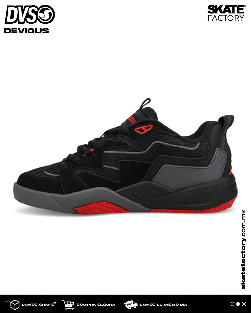 DVS TENIS CABALLERO NEGRO GRIS ROJO