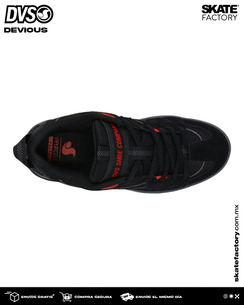 DVS TENIS CABALLERO NEGRO GRIS ROJO