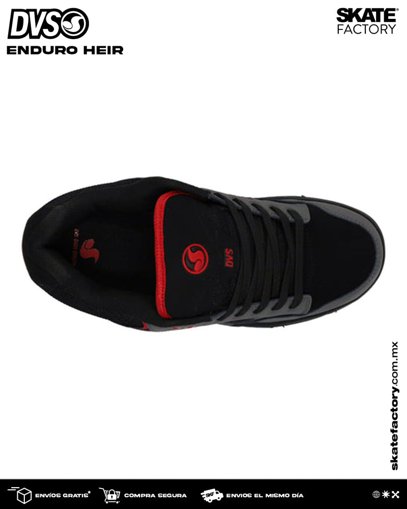 DVS TENIS CABALLERO ENDURO HEIR NEGRO GRIS ROJO
