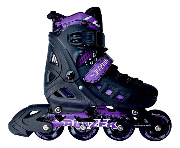 PATINES BLAZER 2 EN 1 AJUSTABLES DE TALLA NEGRO MORADO
