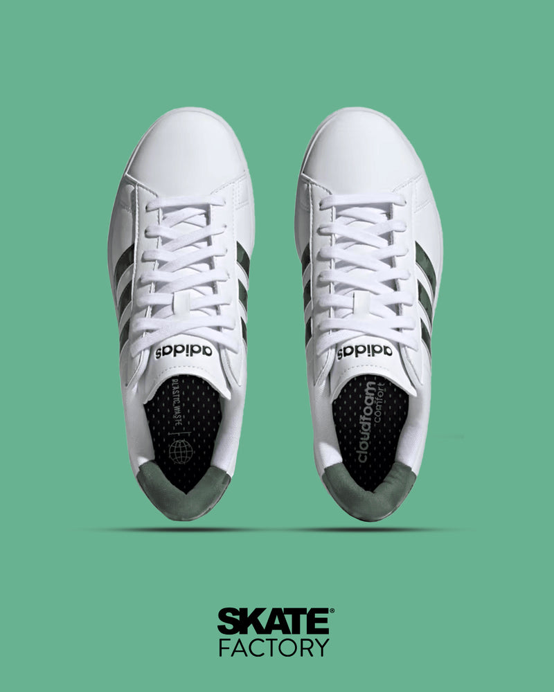 TENIS ADIDAS HOMBRE GRAND COURT COMFORT EN COLOR BLANCO CON VERDE