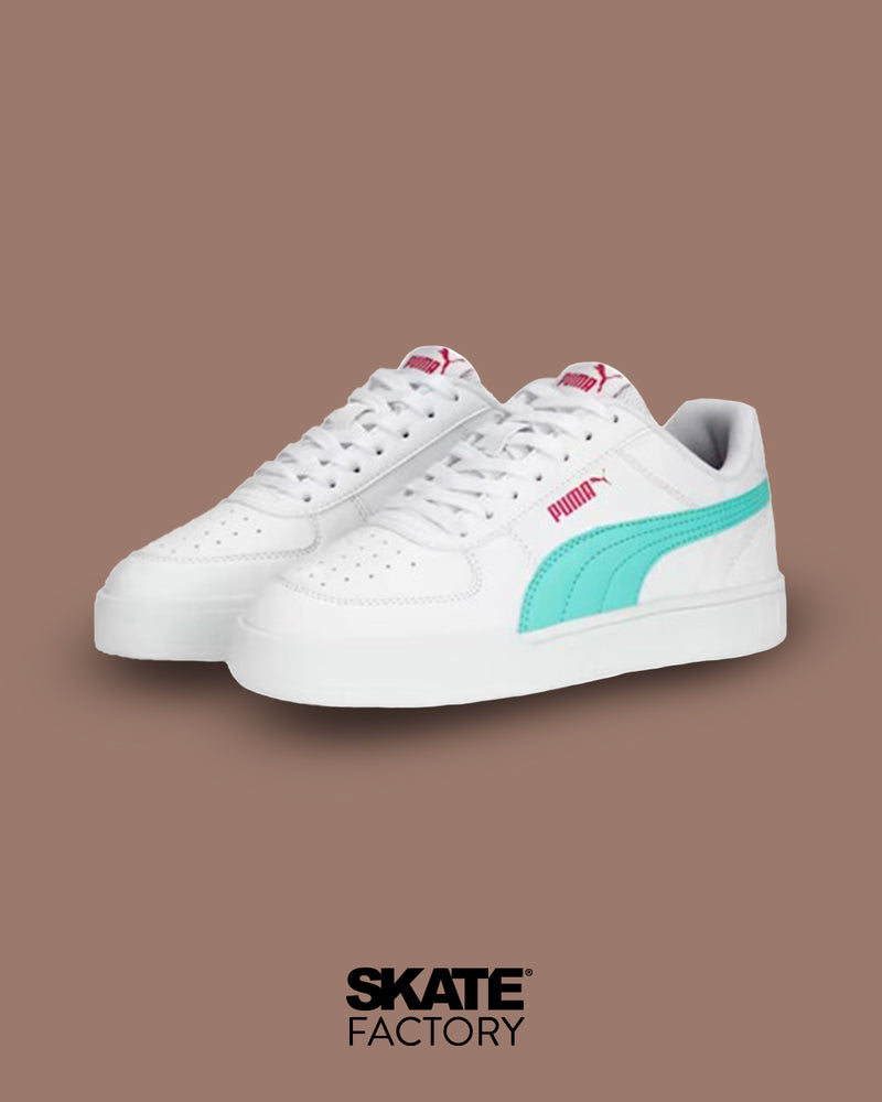 TENIS PUMA MUJER CAVEN EN COLOR BLANCO CON CYAN