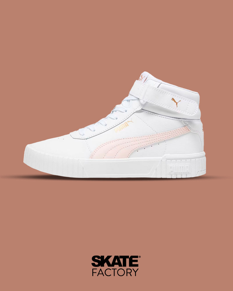 TENIS PUMA MUJER CARINA 2.0 MID EN COLOR BLANCO CON ROSA Skate