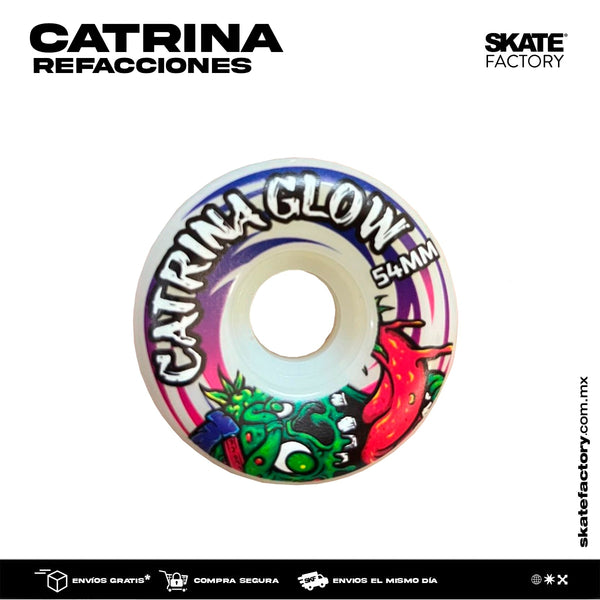 RUEDAS CATRINA GLOW MORADO VERDE 54 MM