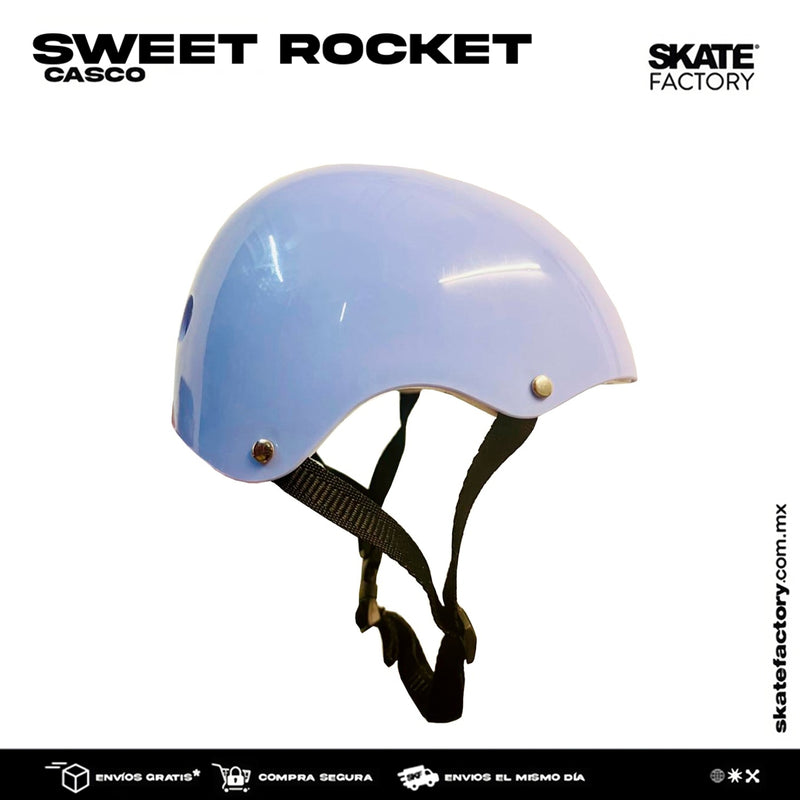 CASCO CON PROTECCIONES SWEET ROCKET AZUL