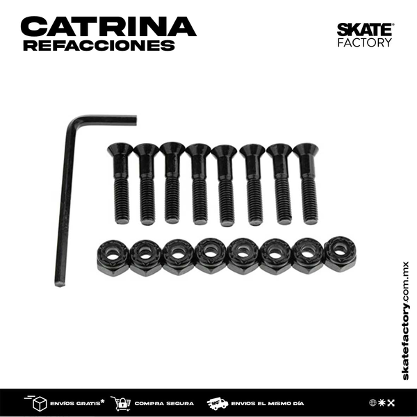 TORNILLOS PARA SKATEBOARDING CATRINA NEGRO