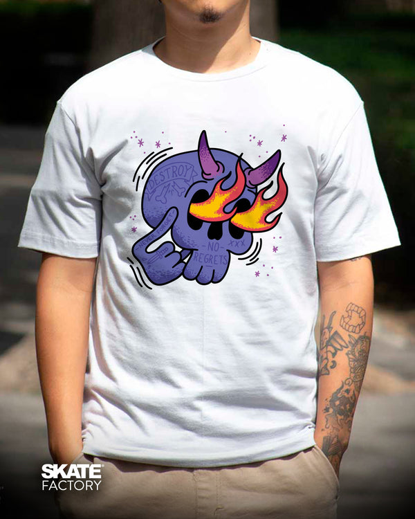PLAYERA RIDER PURPLE SKULL