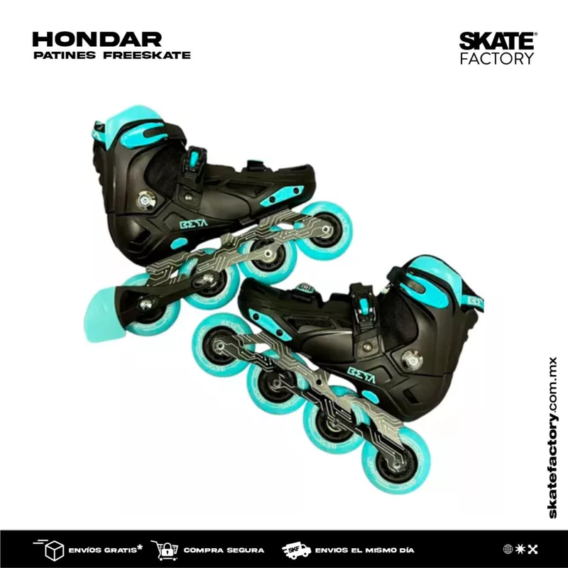 PATINES EN LINEA AJUSTABLES FREESKATE HONDAR NEGROS AZUL