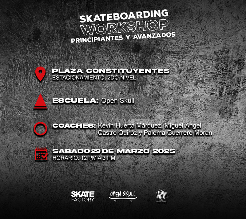 CURSO DE SKATE PRICIPIANTES E INTERMEDIO 2025 (29 marzo)