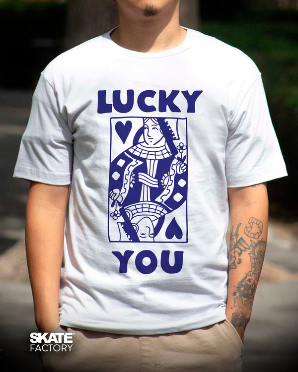 PLAYERA RIDER LUCKY YOU BLANCA