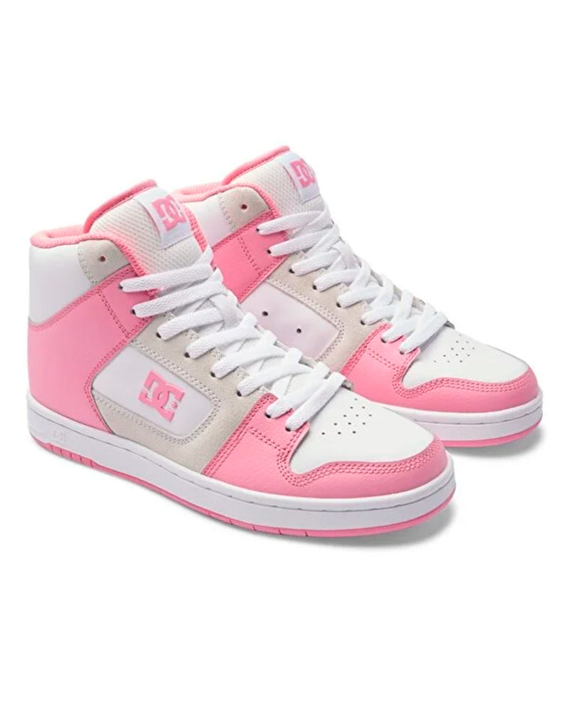 TENIS DAMA DC SHOES MANTECA 4MID BOTA ROSA BLANCO