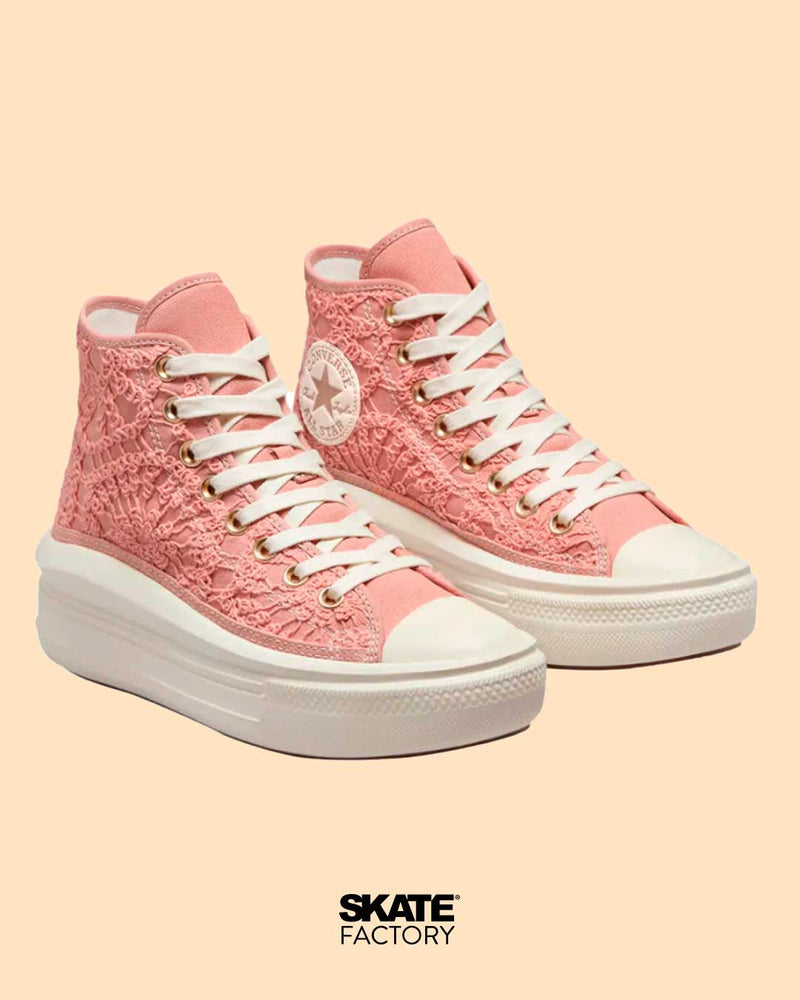 CONVERSE PLATAFORMA PARA MUJER MOVE HI TEX ROSA