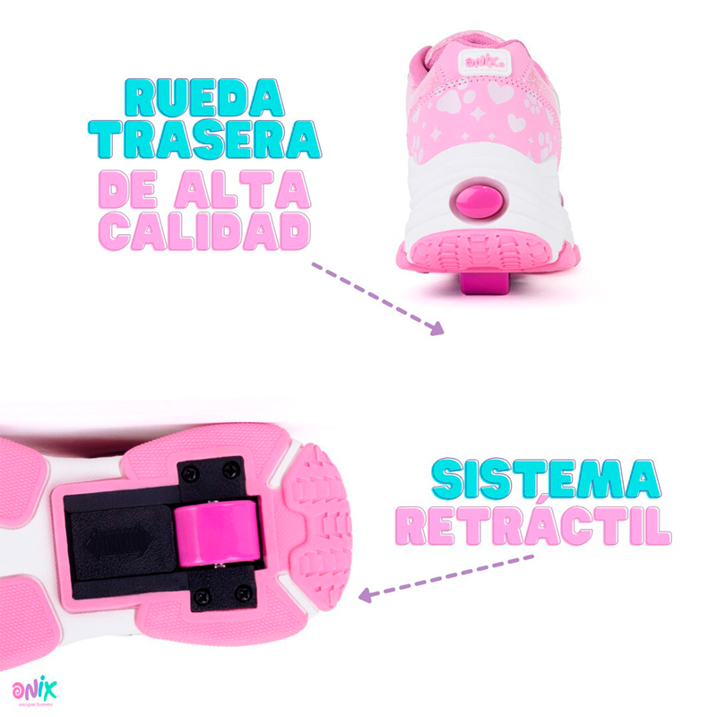 TENIS PATIN NIÑA ONIX ROSA