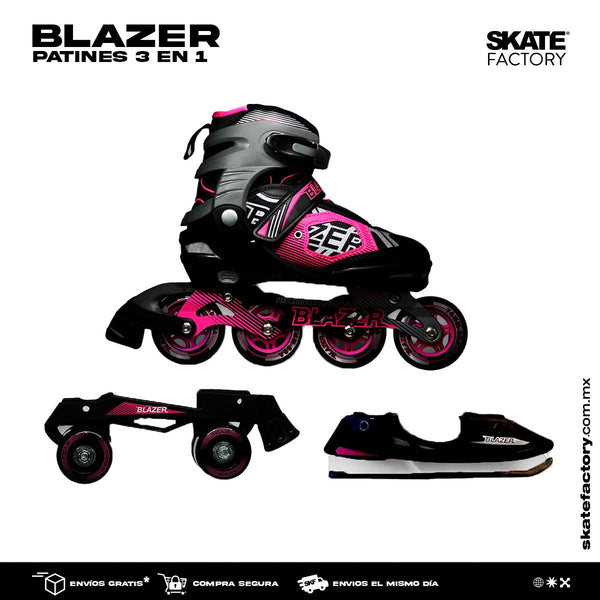 PATINES BLAZER 3 EN 1 AJUSTABLES GRIS ROSA UNISEX