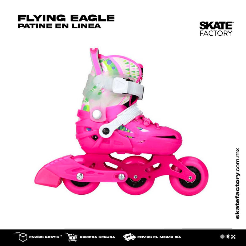 RUEDAS PLASTICO FLYING EAGLE S6S KIDS ROSA