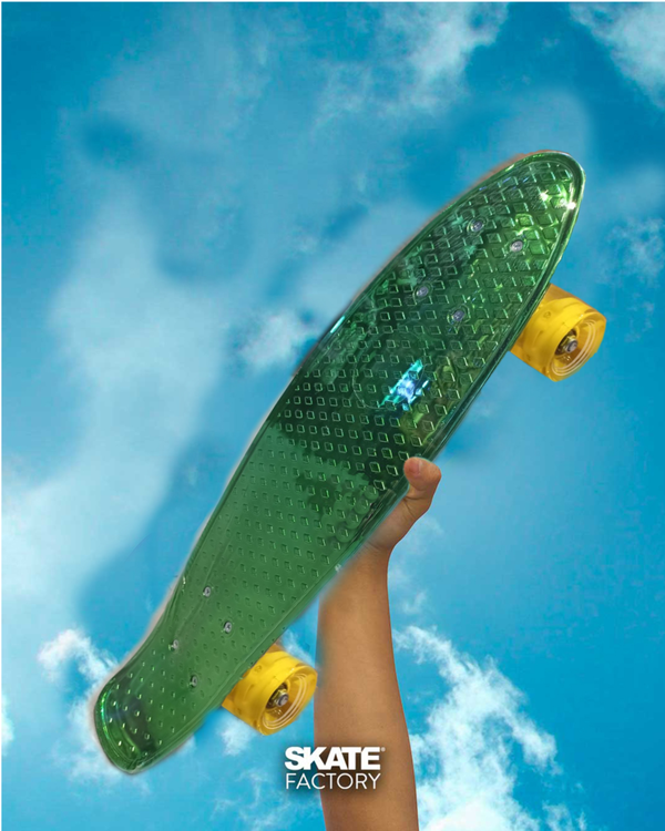 PENNYBOARD LED VERDE METALICA