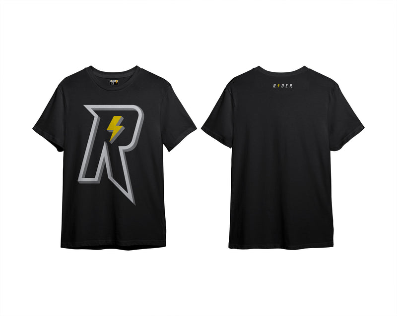 PLAYERA RIDER TRUENO NEGRO BLANCO Skate Factory