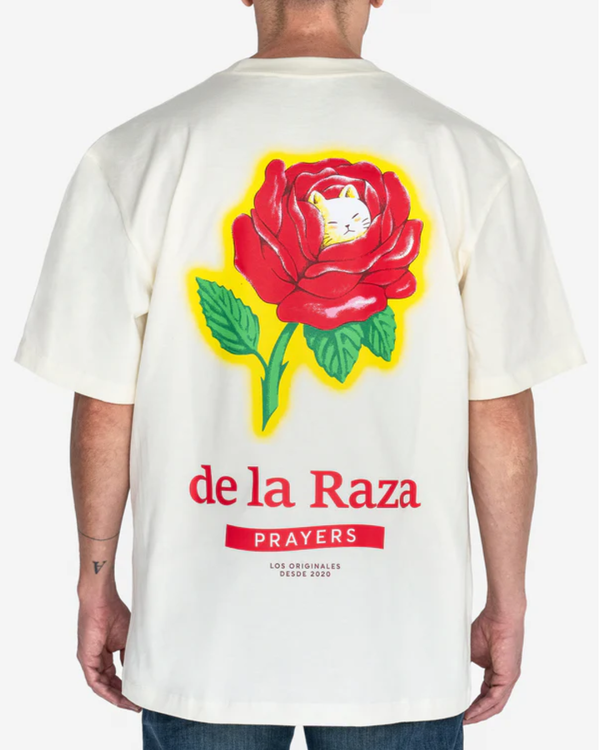PLAYERA PRAYERS DE LA RAZA COLOR BLANCO
