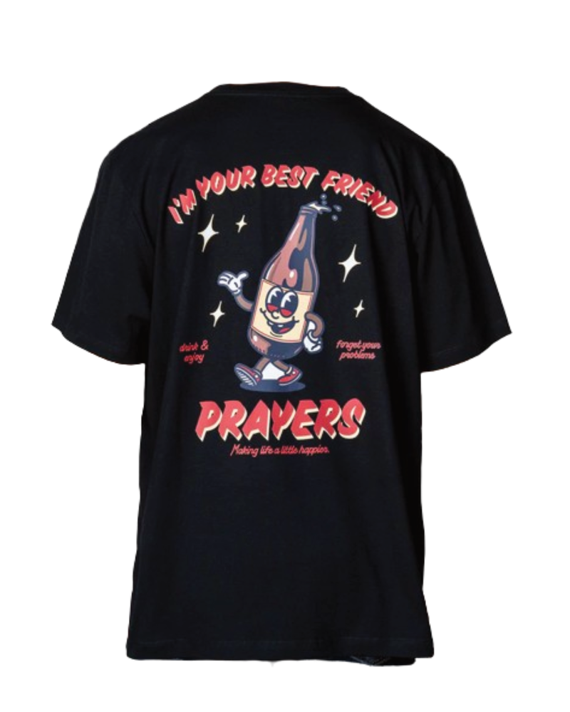 PLAYERA PRAYERS BEST FRIEND NEGRA