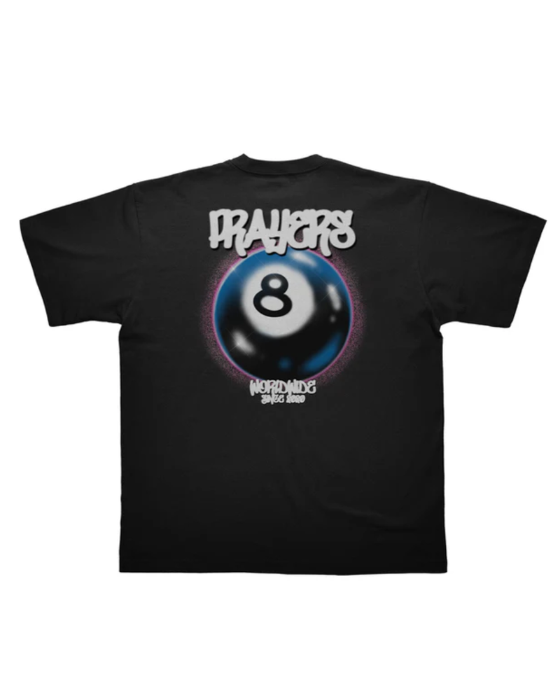 PLAYERA PRAYERS BOLA OCHO NEGRO AZUL