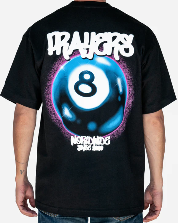 PLAYERA PRAYERS BOLA OCHO NEGRO AZUL
