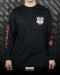 PLAYERA DE MANGA LARGA PRAYERS NEGRO ROJO