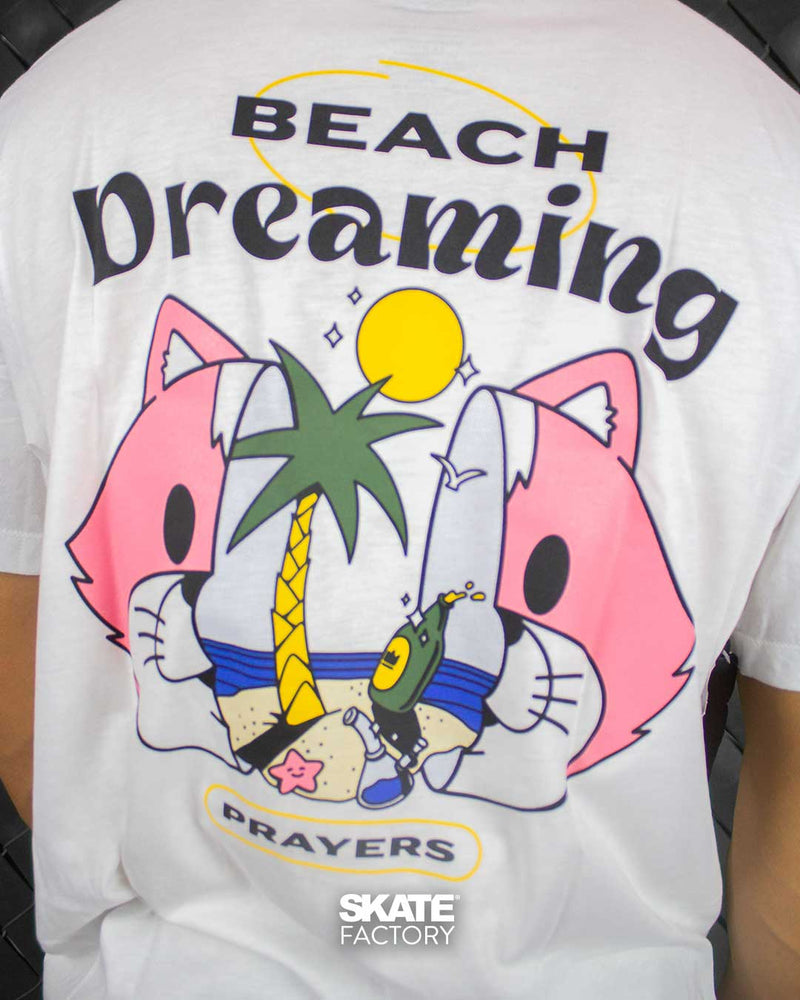 PLAYERA PRAYERS BEACH BCO ROSA