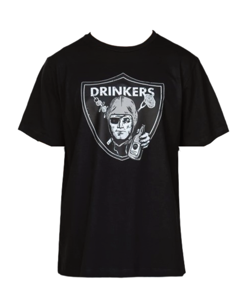 PLAYERA PRAYERS DRINKERS NEGRA