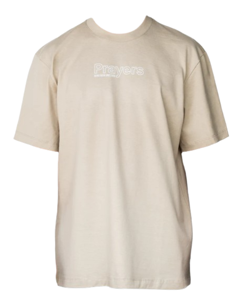 PLAYERA PRAYERS OVERSIZE NARANJOSO BEIGE