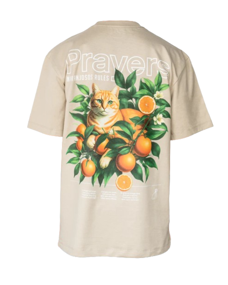 PLAYERA PRAYERS OVERSIZE NARANJOSO BEIGE