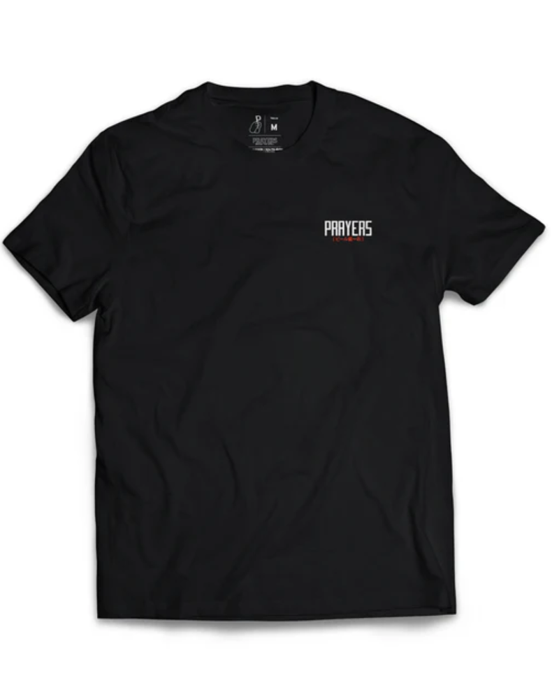 PLAYERA PRAYERS ONE BEER CAT NEGRA